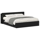 vidaXL Cadru de pat cu depozitare Negru 200 x 200 cm Lemn prelucrat 3433985