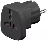 Adaptor Universal Goobay CEE 7/7 Schuko, 250V AC, 16A, Negru, Priza Romania Anglia