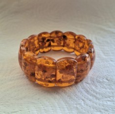 Bratara din chihlimbar baltic - latime 2.6 cm