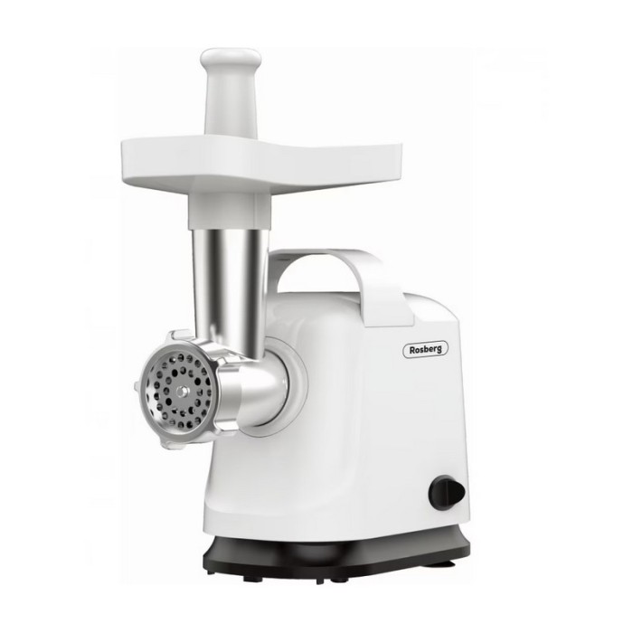 Masina de tocat carne cu accesoriu rosii Rosberg, 800 W, functie inversa, Alb