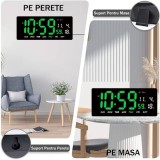 Cumpara ieftin Ceas Digital de Masa si de Perete cu Lumina Led Verde, Tehnologie LED Fara Umbre, Calendar, Temperatura, Alarm