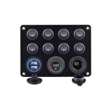 Cumpara ieftin Panou cu priza, voltmetru, 8 intrerupatoare si port USB 12V 20A