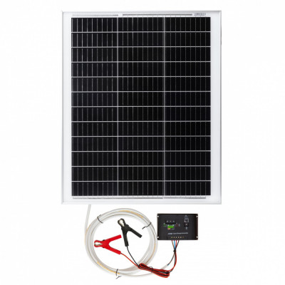 Panou solar monocristalin 50&amp;nbsp;W, cu regulator de &amp;icirc;ncărcare foto