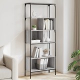 vidaXL Bibliotecă cu 5 niveluri gri sonoma 76x33x188,5cm lemn compozit