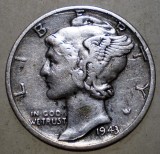 C.030 USA SUA WWII MERCURY 1 ONE DIME 1943 ARGINT