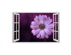 Autocolant decorativ, Fereastra, Arbori si flori, Multicolor, 83 cm, 453ST foto