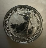 Royal Mint - 2021 1/4 oz SILVER BRITANNIA Coin - 1/4 Oz .999 Silver Bullion