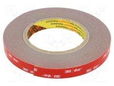 Bandă de fixare 3M acril gri 15mm x 5,5m x 1,6mm 39N/cm