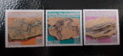 Libia-Aheologie ,fosile-serie completa ,nestampilate MNH (C2) foto