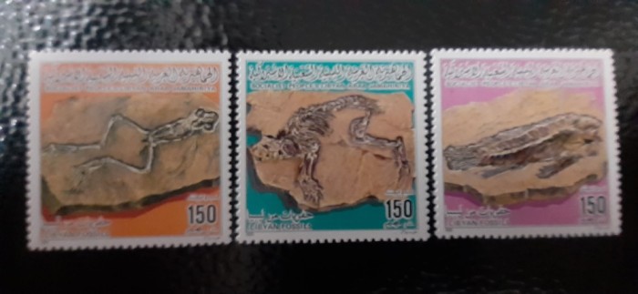 Libia-Aheologie ,fosile-serie completa ,nestampilate MNH (C2)