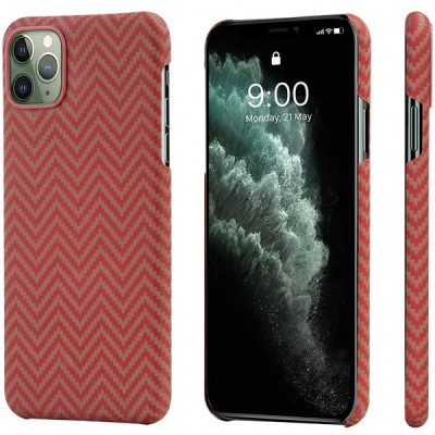 Husa pentru Apple iPhone 11 Pro, Pitaka, MagEZ Car Herrignbone, Rosie KI1107 foto