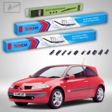 Cumpara ieftin Ștergătoare Renault Megane II Hatchback 2002-2006 | Set Față și Spate Flat Premium &ndash; TeamCar&reg;