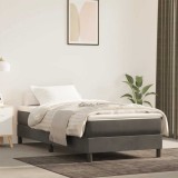 VidaXL Saltea de pat cu arcuri, gri &icirc;nchis, 100x220x20 cm, catifea