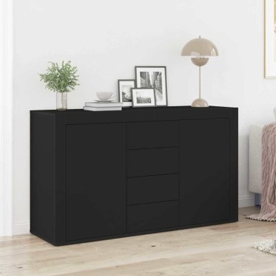 Bufet cu sertar Negru 120 x 36 x 69 cm Lemn compozit foto