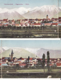 Sibiu, Hermannstadt - Vedere generala-diptic (2 cp) - rara, Circulata, Printata
