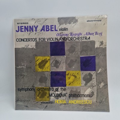 Jenny Abel / Horia Andreescu - Concertos For Violin And Orchestra NM / NM vinil LP disc Electrecord Romania 1985 muzica clasica foto