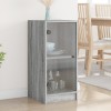 VidaXL Dulap lateral cu uși din sticlă, gri sonoma, 35x37x75,5 cm 836404