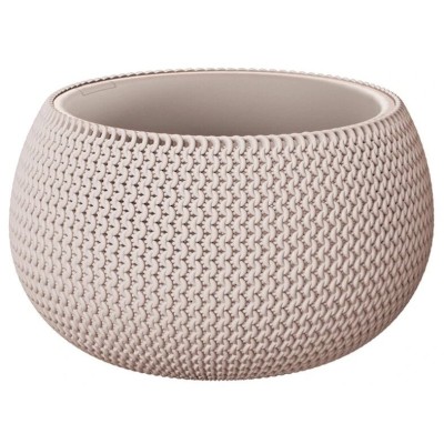 Ghiveci decorativ de flori, Prosperplast, Splofy, rotund, cafeniu, 23.9x16.1 cm foto