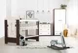 Set mobilier camera bebelusi Klups Safari Giraffe wenge cu saltea 120x60