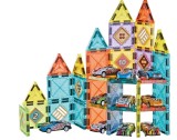 Joc magnetic de construit parcare pentru masinute, 59 piese, 3 ani+