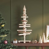 vidaXL Brad de Crăciun din lemn decorativ, 90 cm, lemn de pin masiv 357994