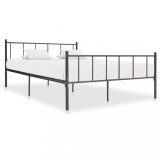 Cumpara ieftin Cadru de pat, gri, 200 x 200 cm, metal