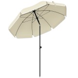 Outsunny Umbrelă de plajă &Oslash;150 cm rezistentă la apă pliabilă umbrelă de plajă cu ancoră de nisip &icirc;nclinare reglabilă geantă de transport bej | Aosom R