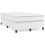 Cumpara ieftin Cadru de pat cu arcuri, alb, 120x200 cm, piele ecologica