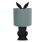 Cumpara ieftin Veioza Iepuras polirasina neagra textil verde menta 20x43 cm E27