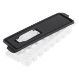 Tavă Cuburi Gheață, Model Standard, Capac Negru, Plastic, Dimensiuni 26.5x9.5x3.7 cm, Oem