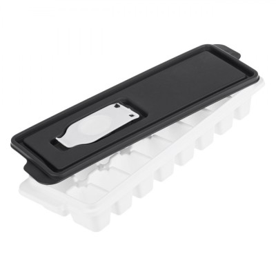 Tavă Cuburi Gheață, Model Standard, Capac Negru, Plastic, Dimensiuni 26.5x9.5x3.7 cm foto