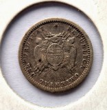 Uruguay 10 Centesimo 1877 moneda din argint km # 26 AG. 835 tiraj mic, America Centrala si de Sud