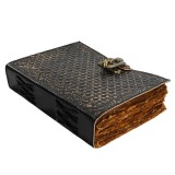 Agenda Jurnal din piele naturala cu pagini tip pergament si inchidere metalica - Antique