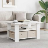 vidaXL Masă de cafea cu sertar Alb 77 x 55 x 42 cm Lemn compozit 8000412