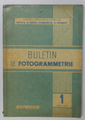 BULETIN DE FOTOGRAMMETRIE , ANUL V , NR. 1 , 1970 foto