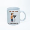 Cana alba personalizata cameraman, INOVATIX&reg;. 330ml, Oem