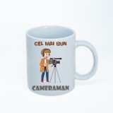 Cana alba personalizata cameraman, INOVATIX&reg;. 330ml