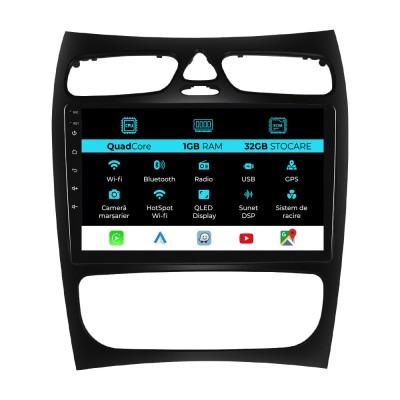 Navigatie Dedicata Mercedes C-Class W203 CLK W209 (2000 - 2005), 9Inch, 1Gb Ram, 32Gb Stocare, Carplay foto