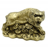 Statueta feng shui tigru cu monede si pepite - 9cm, Stonemania Bijou