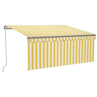 Copertina retractabila manual cu stor, galben&amp;amp;alb, 3,5x2,5 m foto