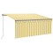 Copertina retractabila manual cu stor, galben&amp;alb, 3,5x2,5 m