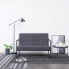 VidaXL Canapea cu 2 locuri și cotiere, gri &icirc;nchis, oțel/textil 282162
