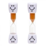 Cumpara ieftin Set 2 clepsidre pentru perierea dintilor, 3 minute, 10 x 2.5 cm, portocaliu
