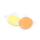 Set 2 bucati, burete pentru curatat fata, oval, portocaliu/galben