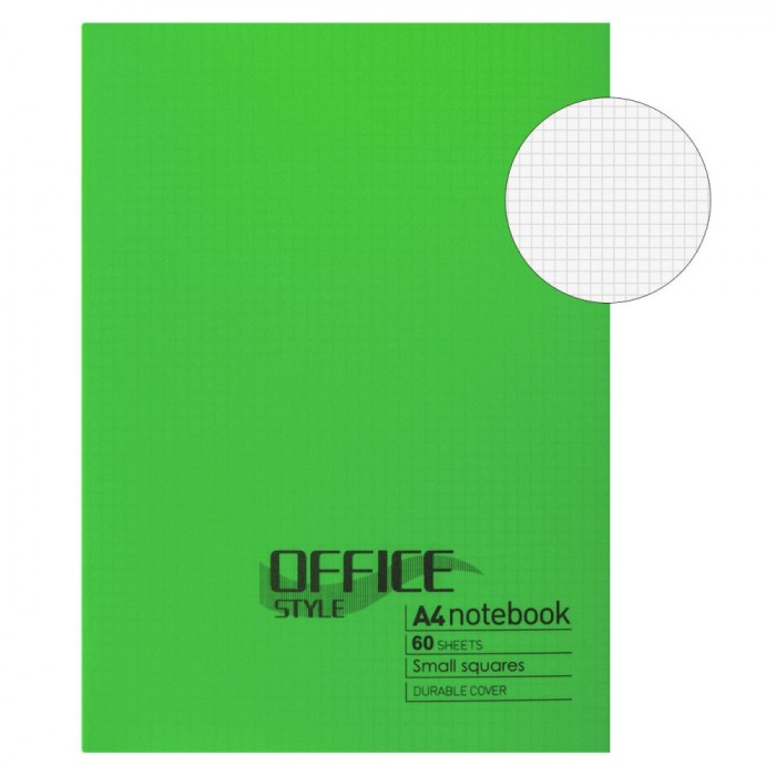 Caiet Matematică, Office Style, A4, Verde Lime, 60 File