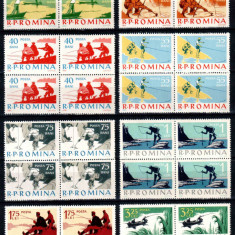 Romania 1962, LP 544, Pescuitul sportiv, seria in blocuri de 4, MNH!