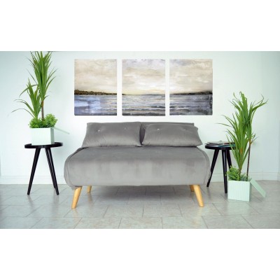 Canapea Extensibila 123x77x190 cm Catifea Light Grey foto