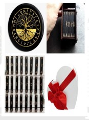 Placa divinatie pomul vietii+cadou un set rune viking+Placa dvinatie pendul obsidian,ametist,cuart roz