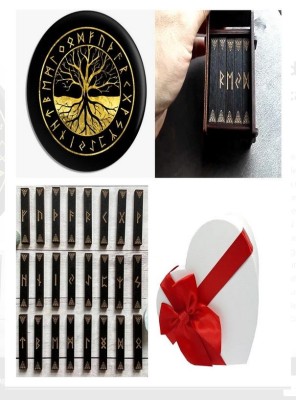Placa divinatie pomul vietii+cadou un set rune viking+Placa dvinatie pendul obsidian,ametist,cuart roz foto