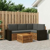 vidaXL Set de canapele de exterior 5 pcs Natural și Antracit 3384333